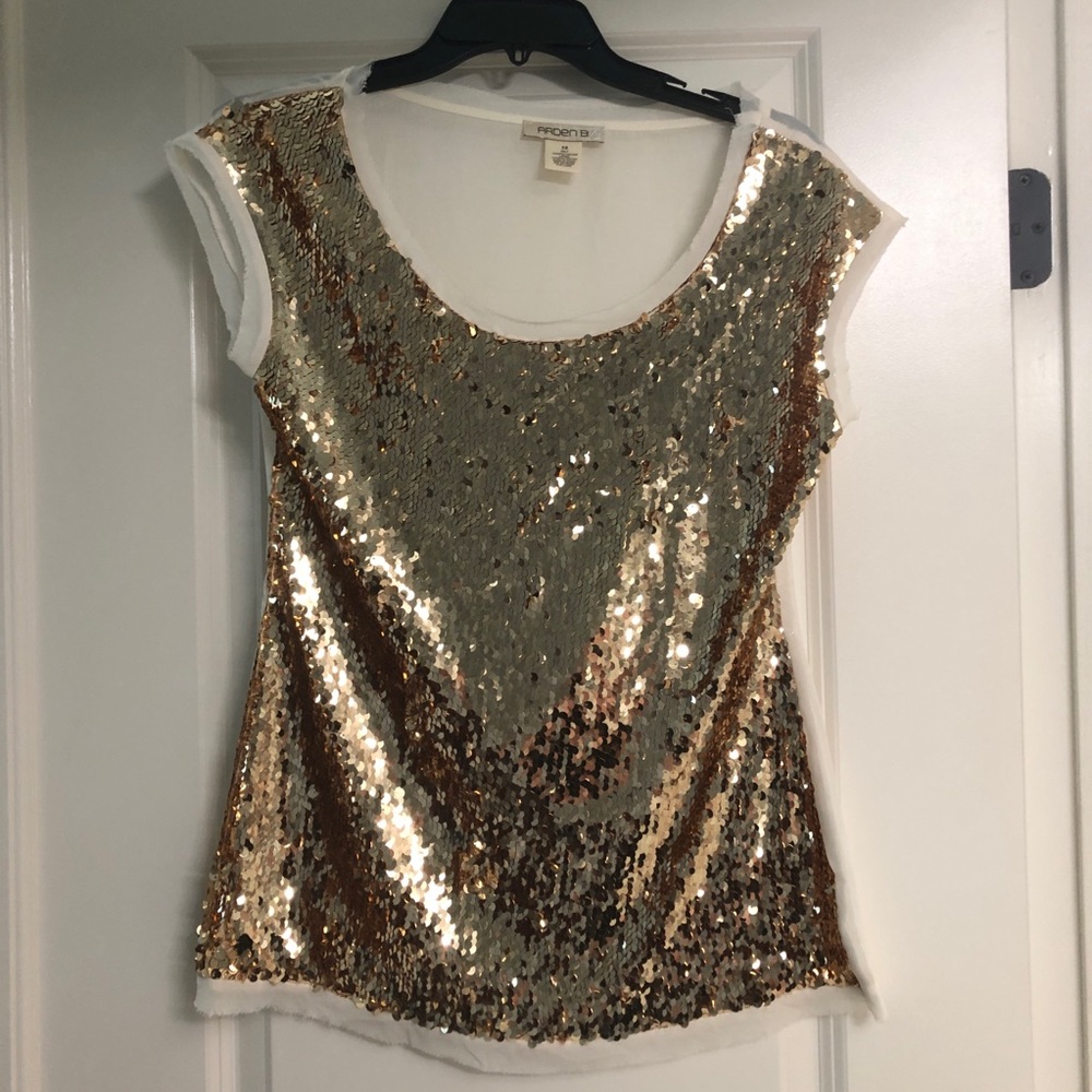Gold Sequin Front Blouse - Picture 1 of 4